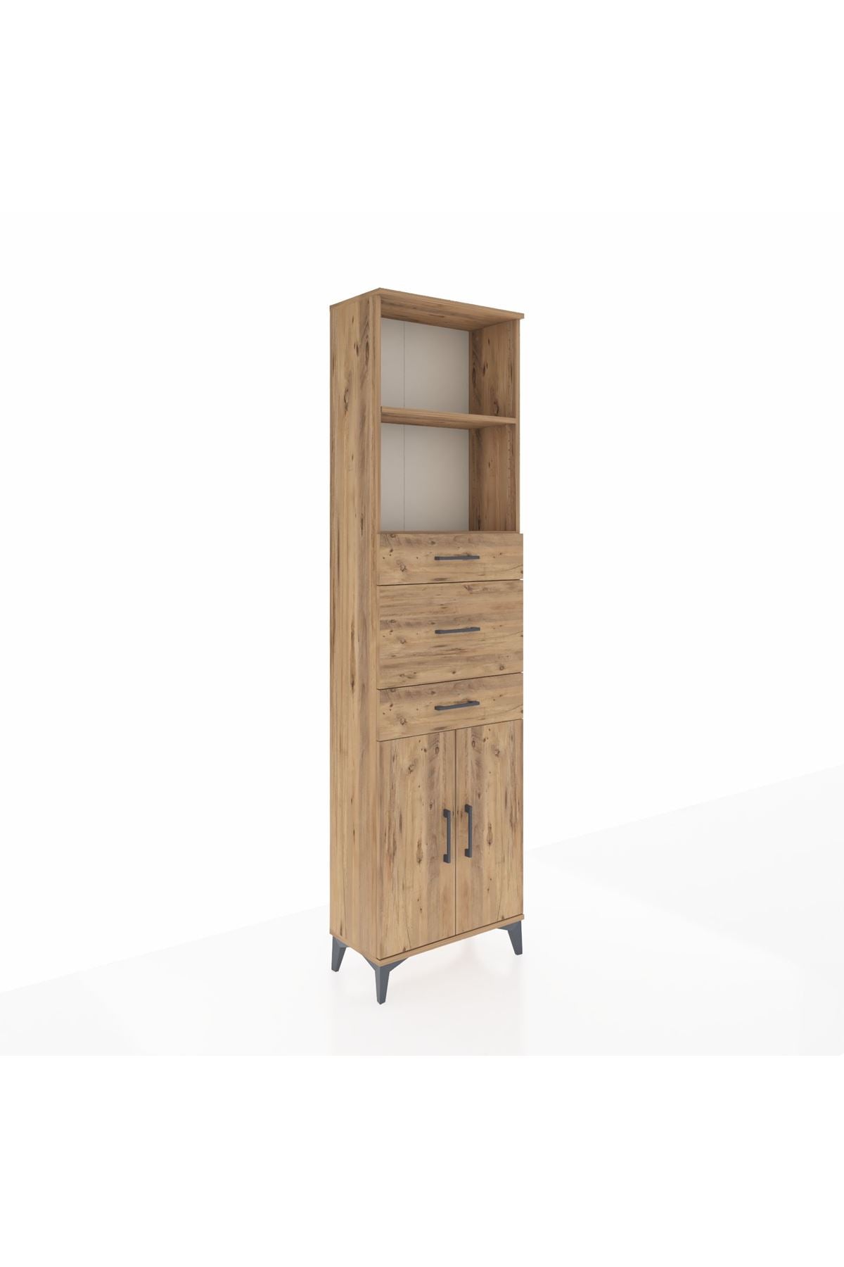 Arges Dolap 3 Raflı 3 Çekmeceli 2 Kapaklı 60x30x221 - S29M229V9A