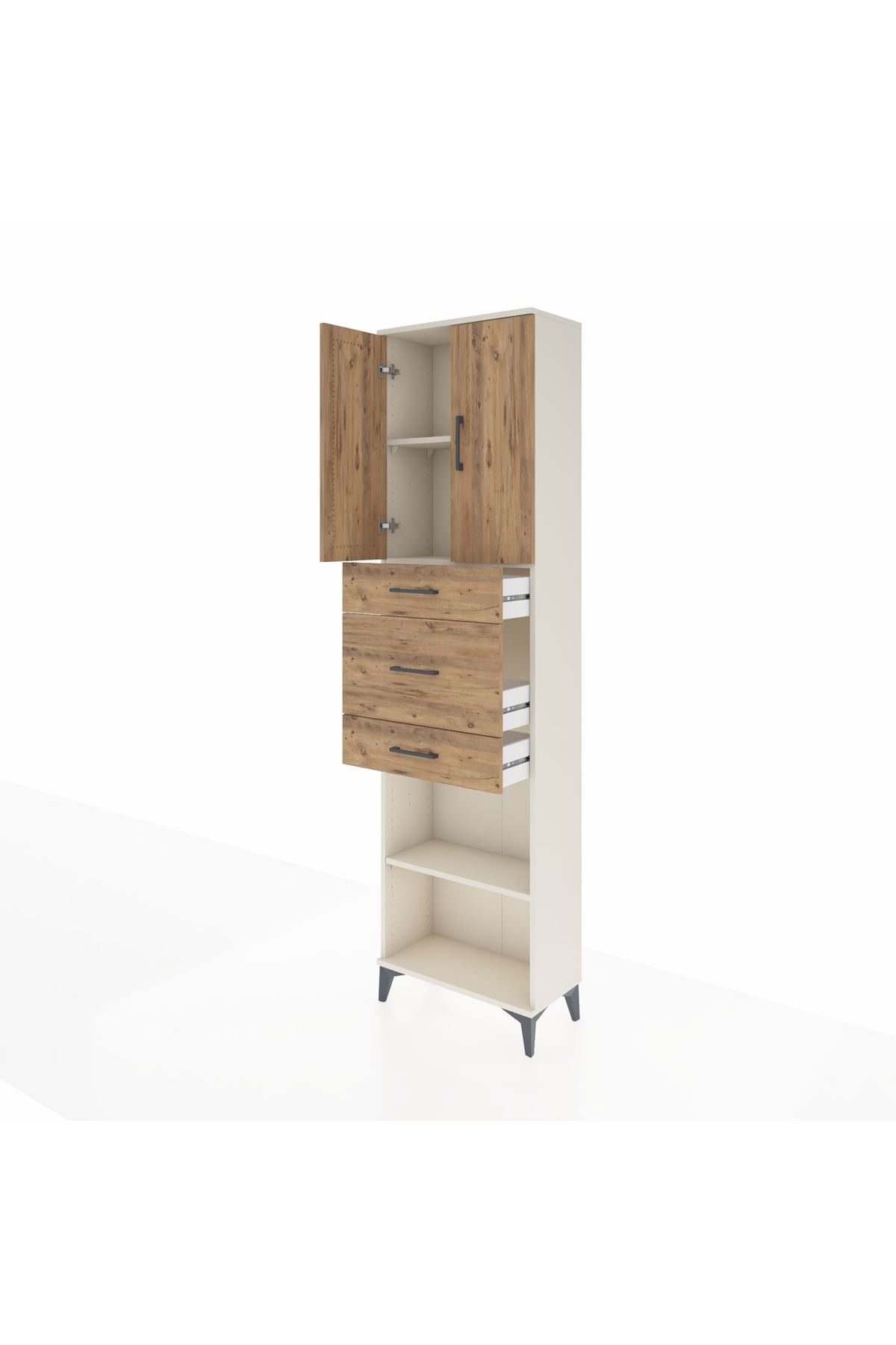 Arges Dolap 3 Raflı 3 Çekmeceli 2 Kapaklı 60x30x221 - S29M230V3A
