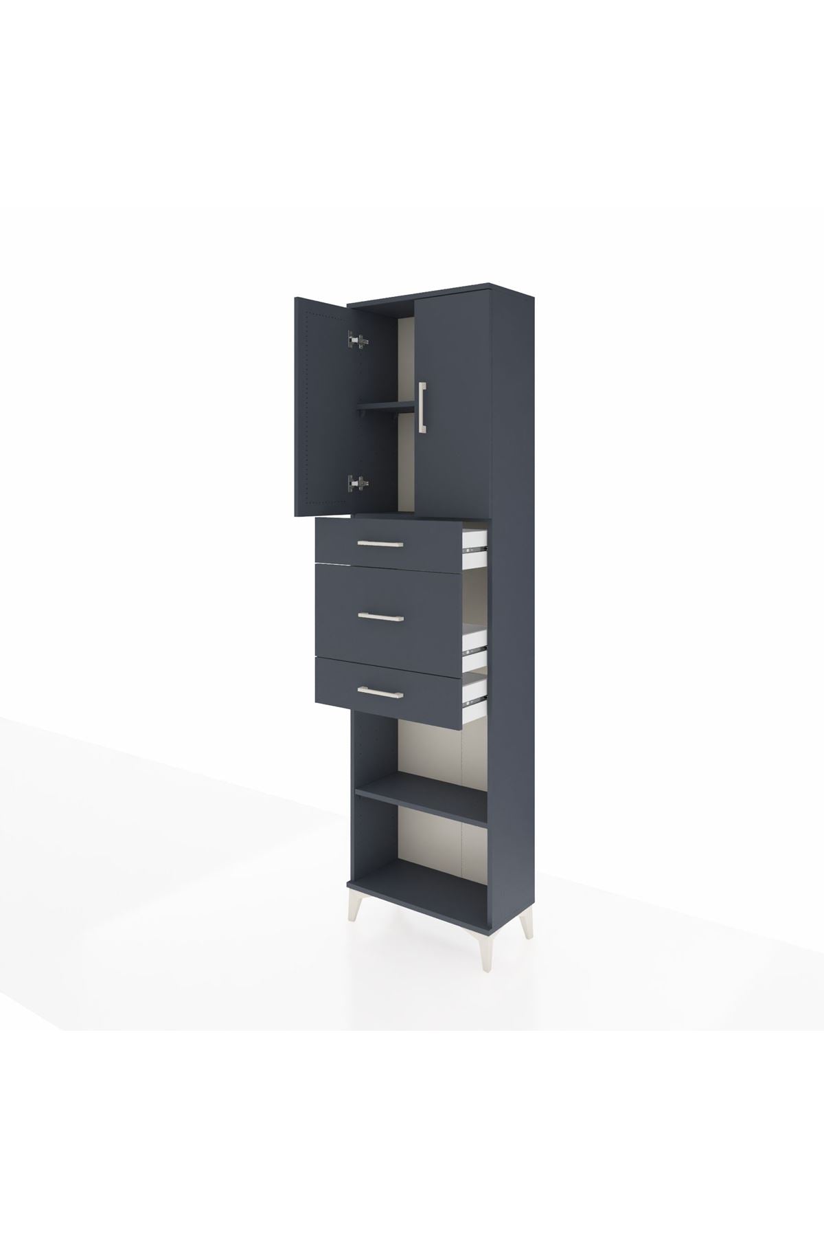 Arges Dolap 3 Raflı 3 Çekmeceli 2 Kapaklı 60x30x221 - S29M230V5A