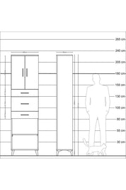 Arges Dolap 3 Raflı 3 Çekmeceli 2 Kapaklı 60x30x221 - S29M230V5A