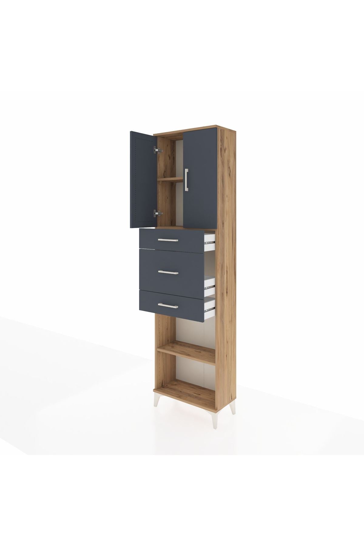 Arges Dolap 3 Raflı 3 Çekmeceli 2 Kapaklı 60x30x221 - S29M230V8A