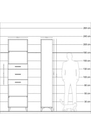 Arges Dolap 3 Raflı 3 Çekmeceli 60x30x221 - S29M231V7A