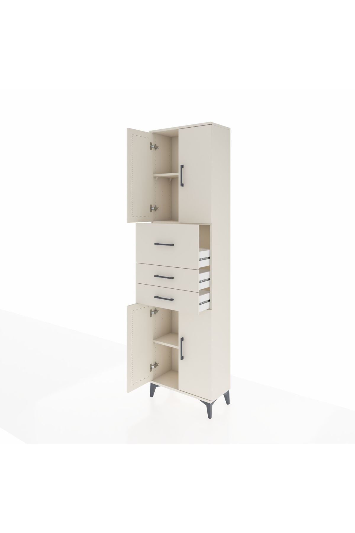 Arges Dolap 3 Raflı 3 Çekmeceli 4 Kapaklı 60x30x221 - S29M232V1A