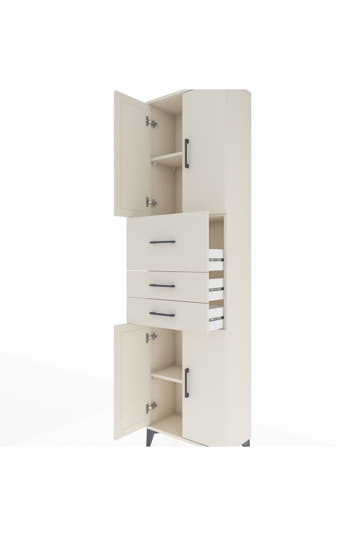 Arges Dolap 3 Raflı 3 Çekmeceli 4 Kapaklı 60x30x221 - S29M232V1A