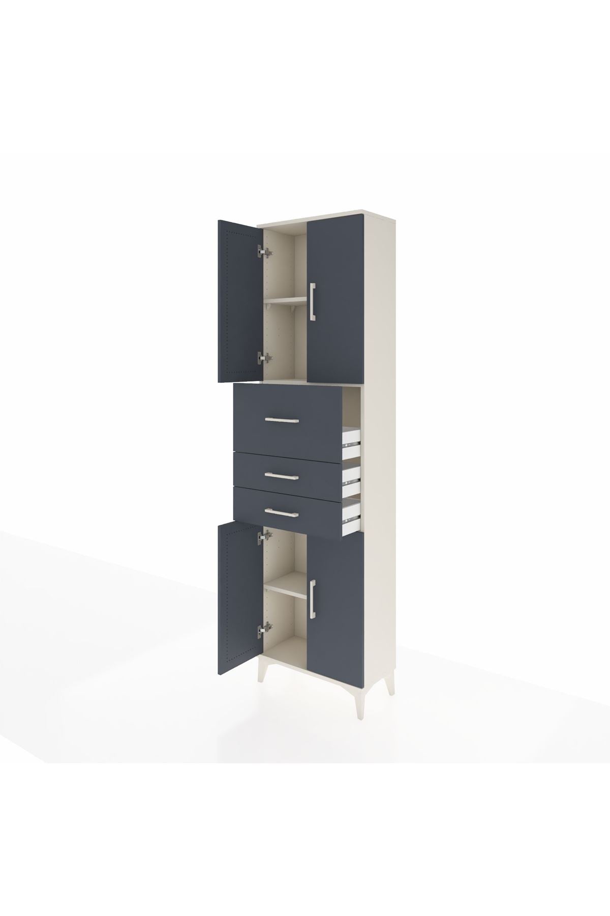 Arges Dolap 3 Raflı 3 Çekmeceli 4 Kapaklı 60x30x221 - S29M232V2A