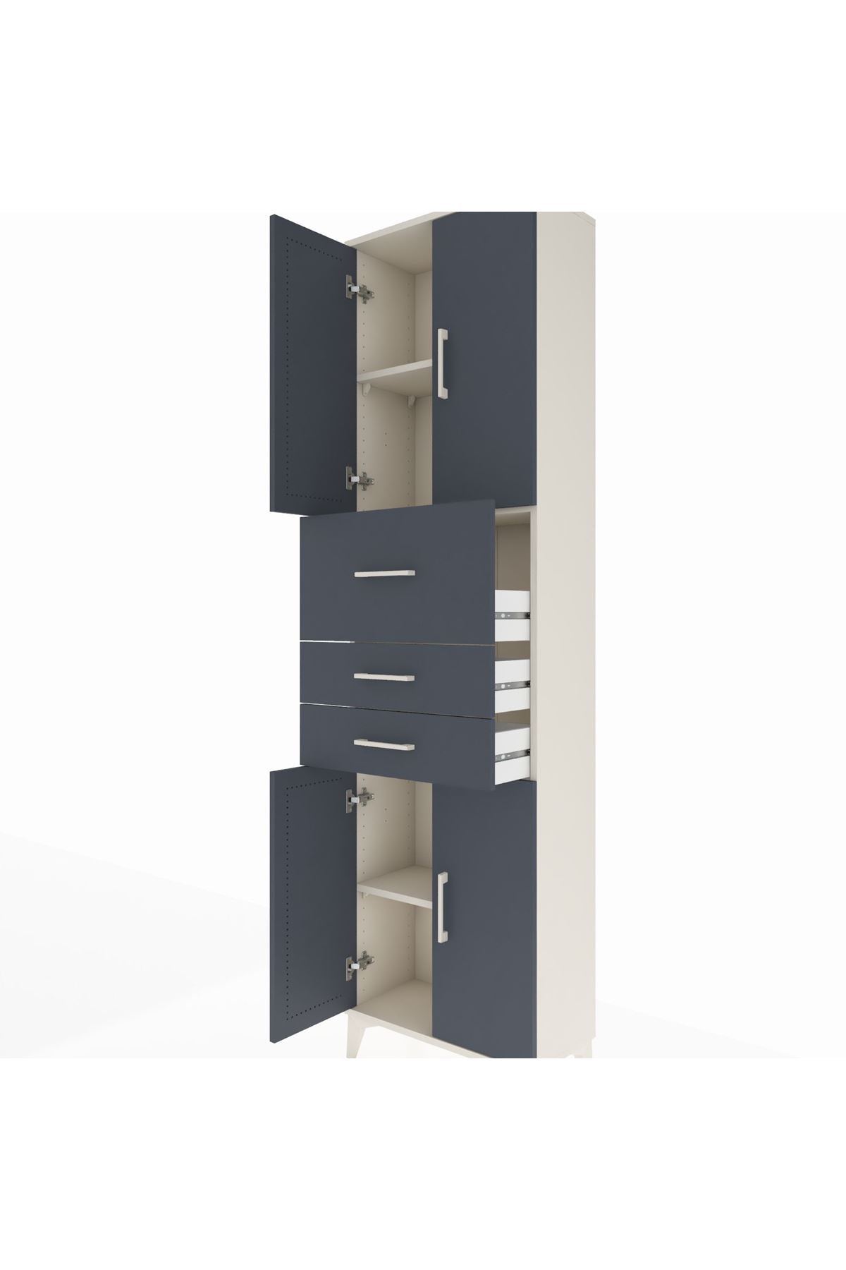 Arges Dolap 3 Raflı 3 Çekmeceli 4 Kapaklı 60x30x221 - S29M232V2A
