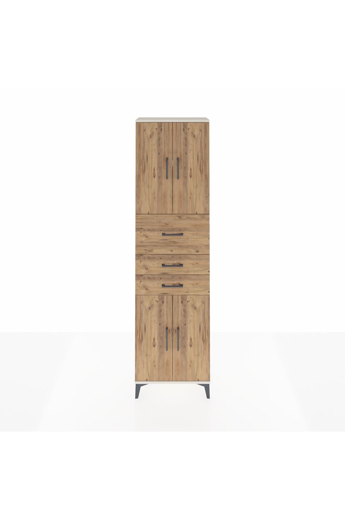 Arges Dolap 3 Raflı 3 Çekmeceli 4 Kapaklı 60x30x221 - S29M232V3A