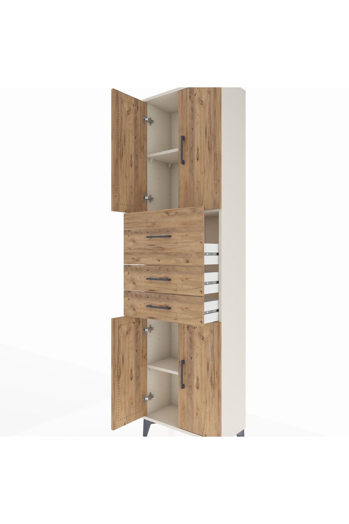 Arges Dolap 3 Raflı 3 Çekmeceli 4 Kapaklı 60x30x221 - S29M232V3A