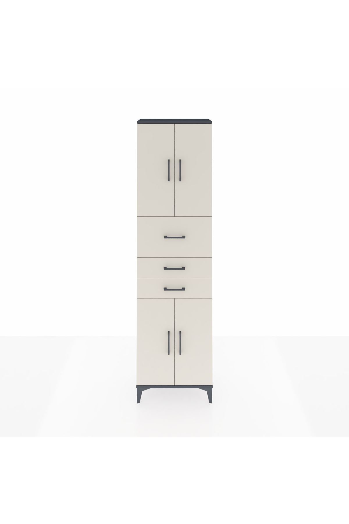 Arges Dolap 3 Raflı 3 Çekmeceli 4 Kapaklı 60x30x221 - S29M232V4A