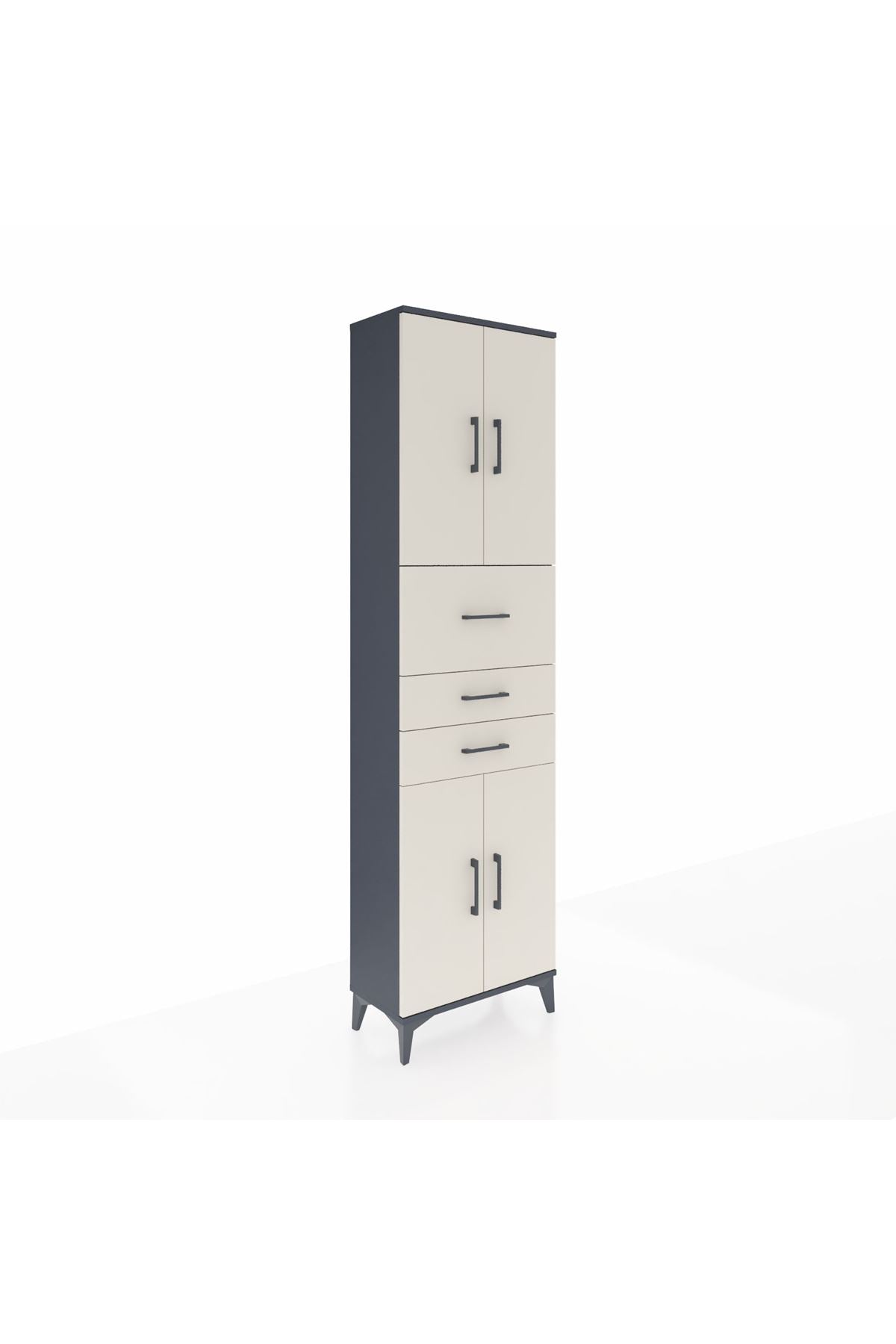 Arges Dolap 3 Raflı 3 Çekmeceli 4 Kapaklı 60x30x221 - S29M232V4A
