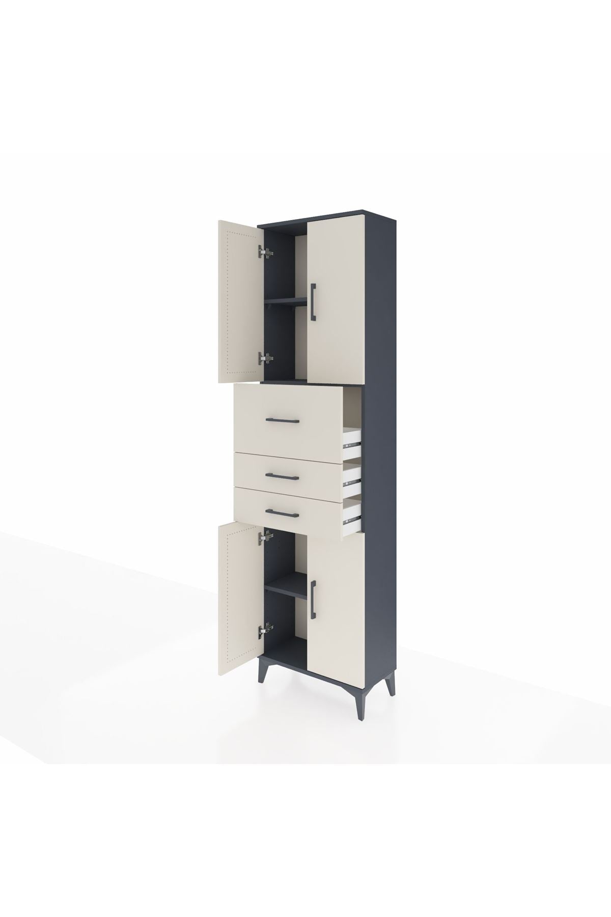 Arges Dolap 3 Raflı 3 Çekmeceli 4 Kapaklı 60x30x221 - S29M232V4A