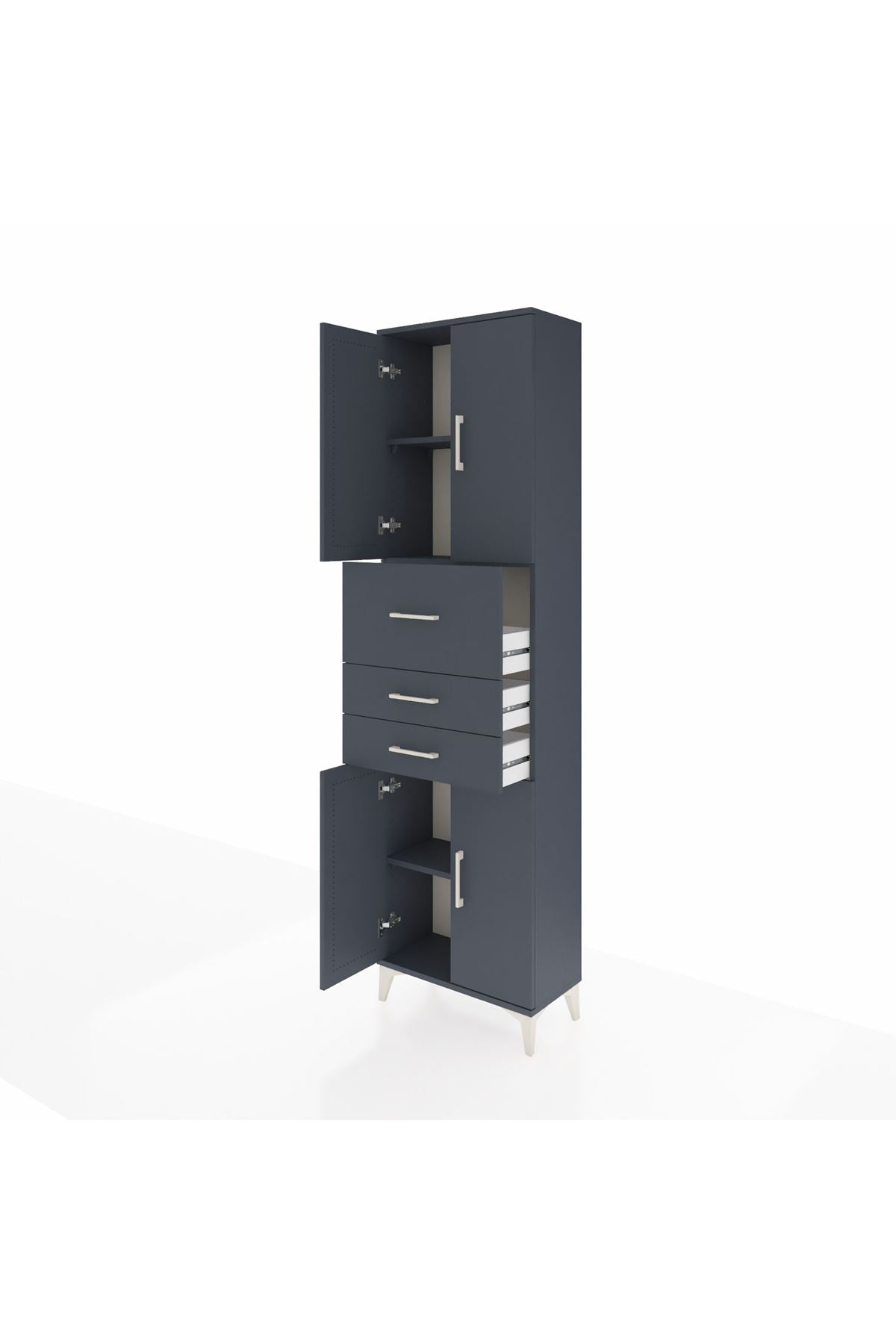 Arges Dolap 3 Raflı 3 Çekmeceli 4 Kapaklı 60x30x221 - S29M232V5A