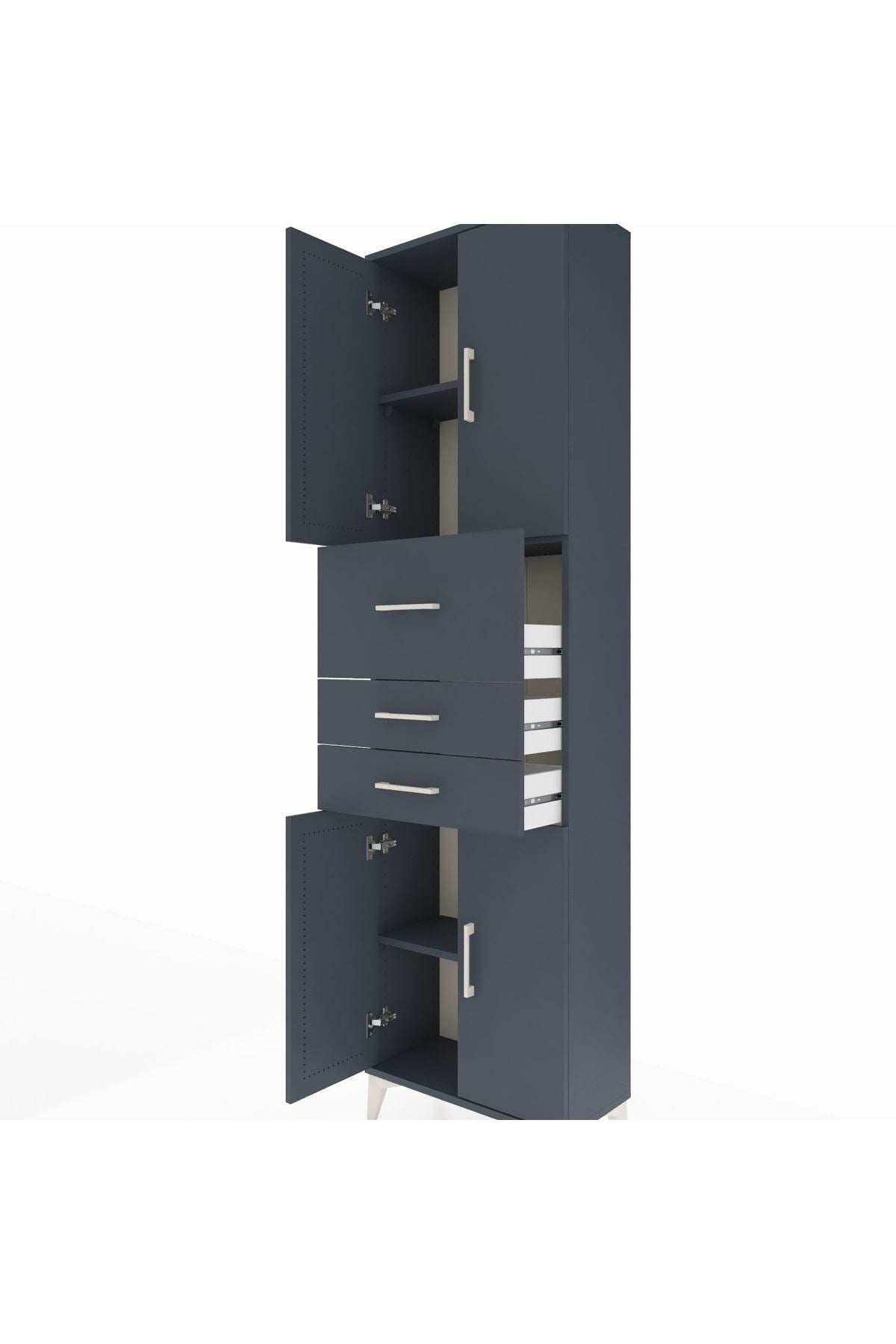 Arges Dolap 3 Raflı 3 Çekmeceli 4 Kapaklı 60x30x221 - S29M232V5A