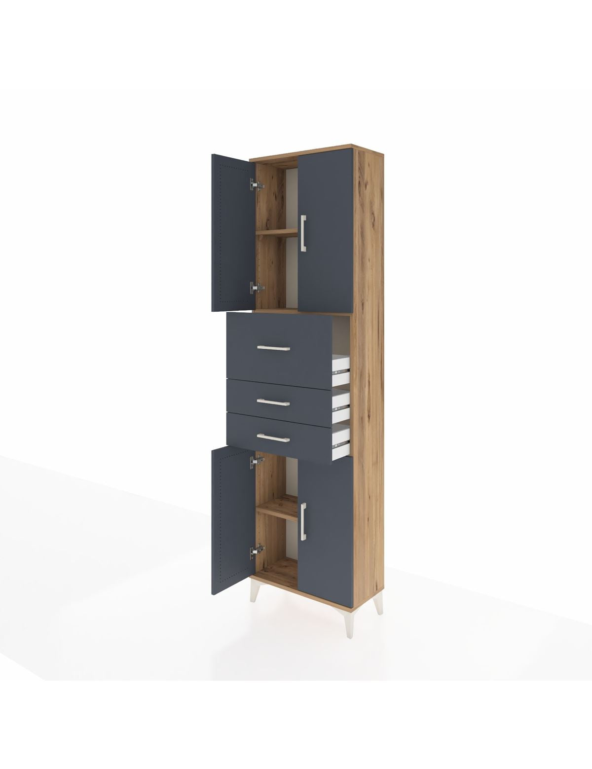 Arges Dolap 3 Raflı 3 Çekmeceli 4 Kapaklı 60x30x221 - S29M232V8A