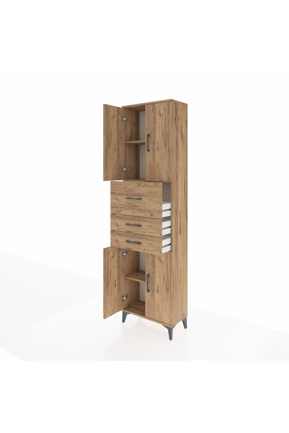 Arges Dolap 3 Raflı 3 Çekmeceli 4 Kapaklı 60x30x221 - S29M232V9A