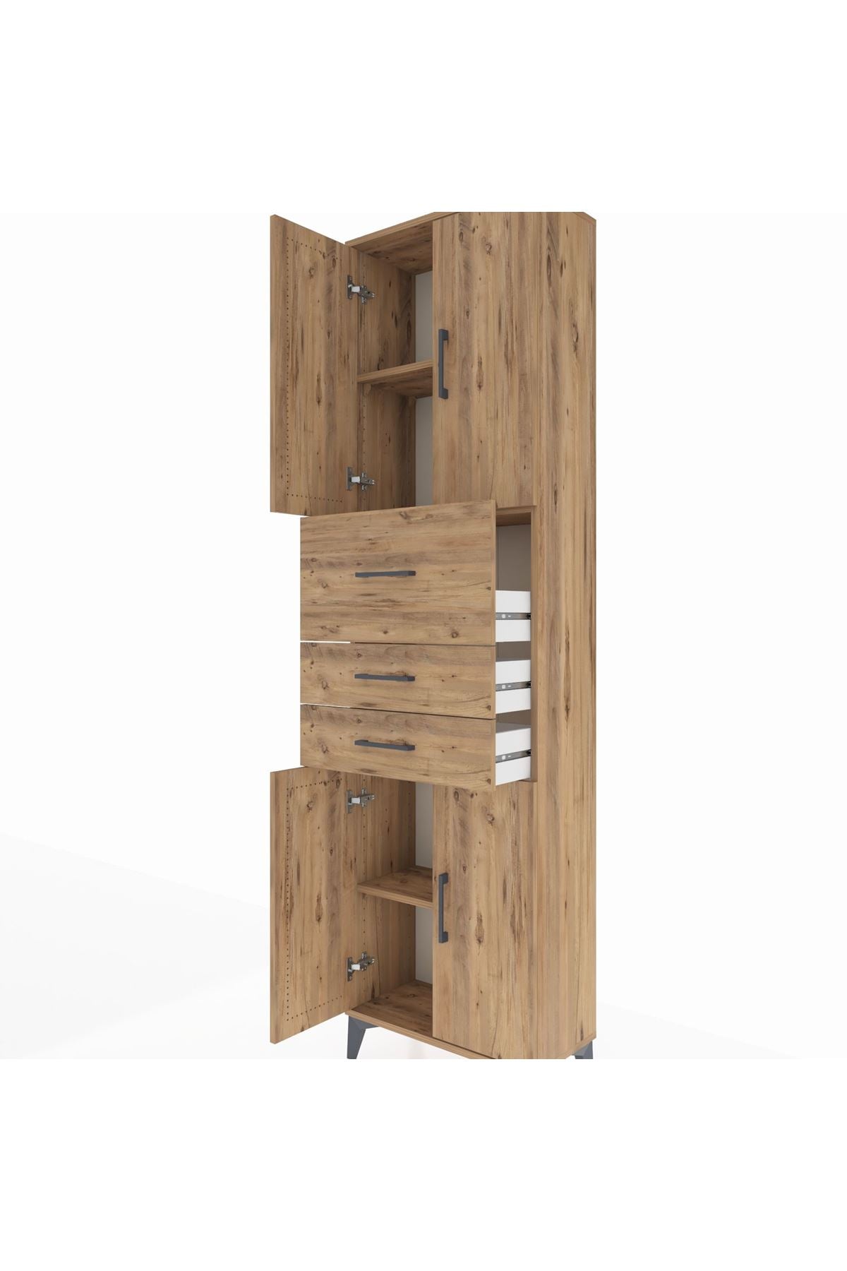Arges Dolap 3 Raflı 3 Çekmeceli 4 Kapaklı 60x30x221 - S29M232V9A