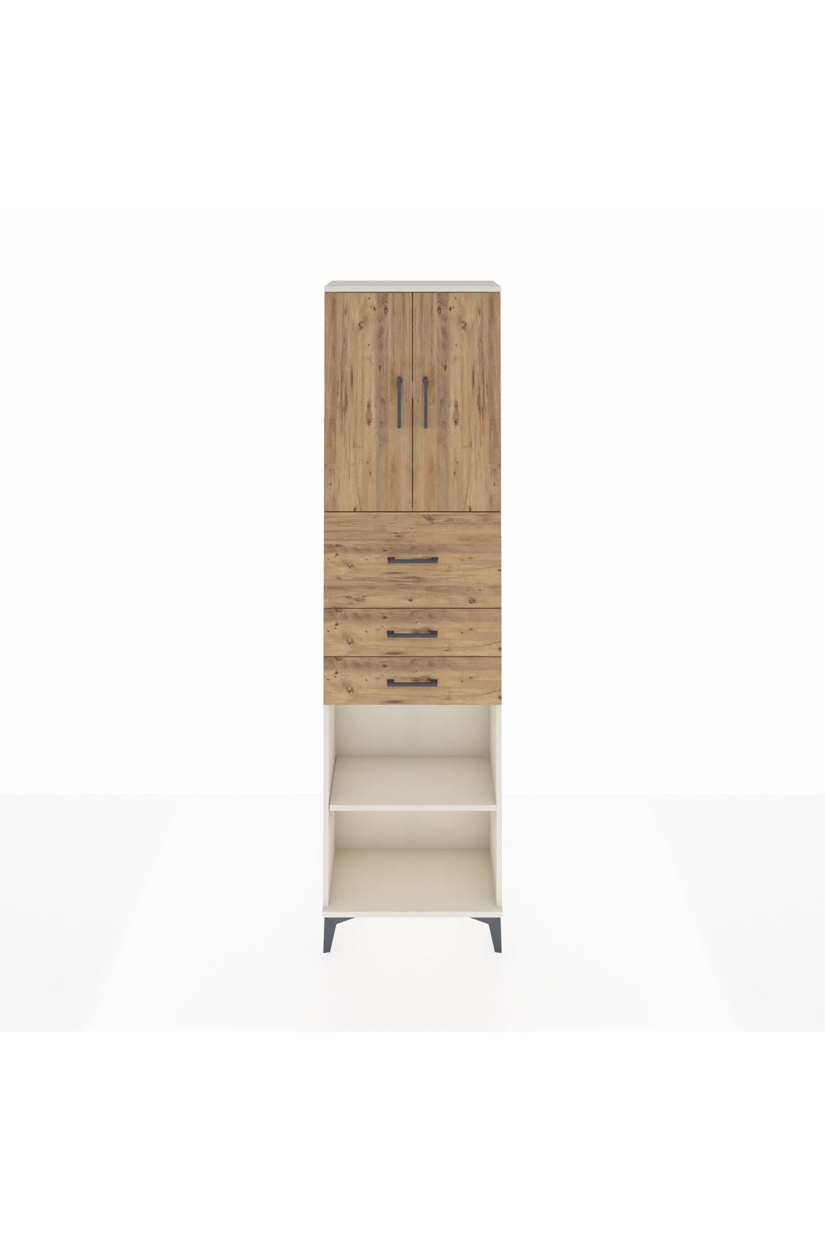 Arges Dolap 3 Raflı 3 Çekmeceli 2 Kapaklı 60x30x221 - S29M233V3A