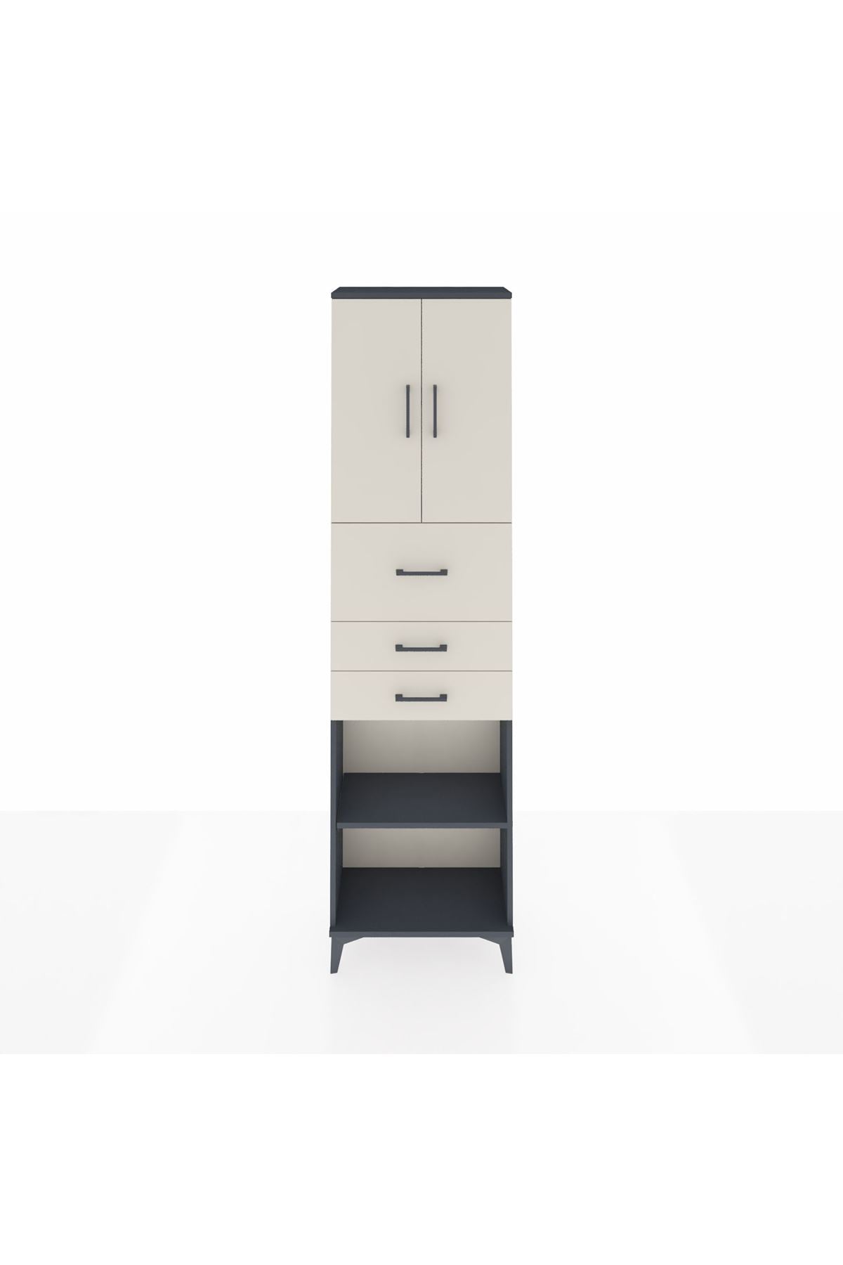 Arges Dolap 3 Raflı 3 Çekmeceli 2 Kapaklı 60x30x221 - S29M233V4A