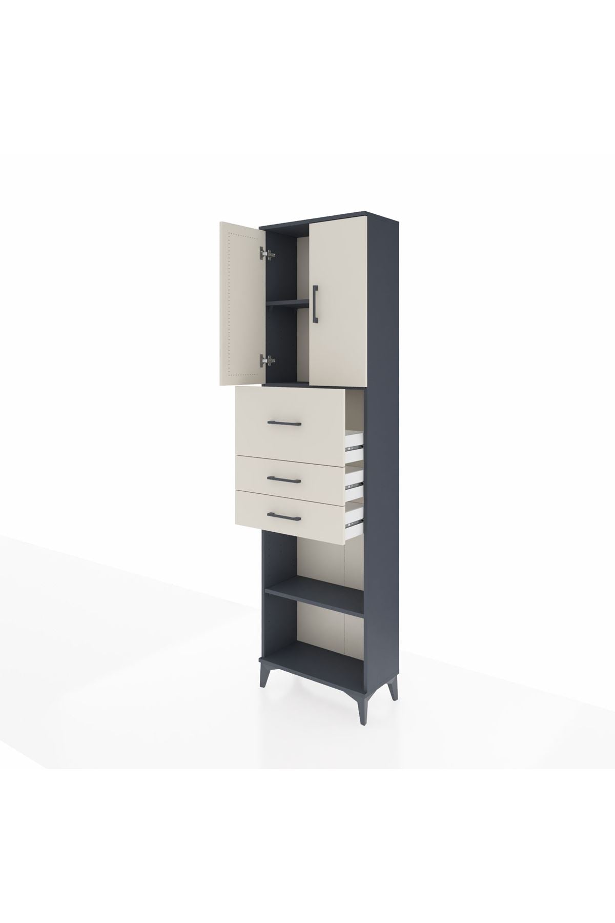 Arges Dolap 3 Raflı 3 Çekmeceli 2 Kapaklı 60x30x221 - S29M233V4A