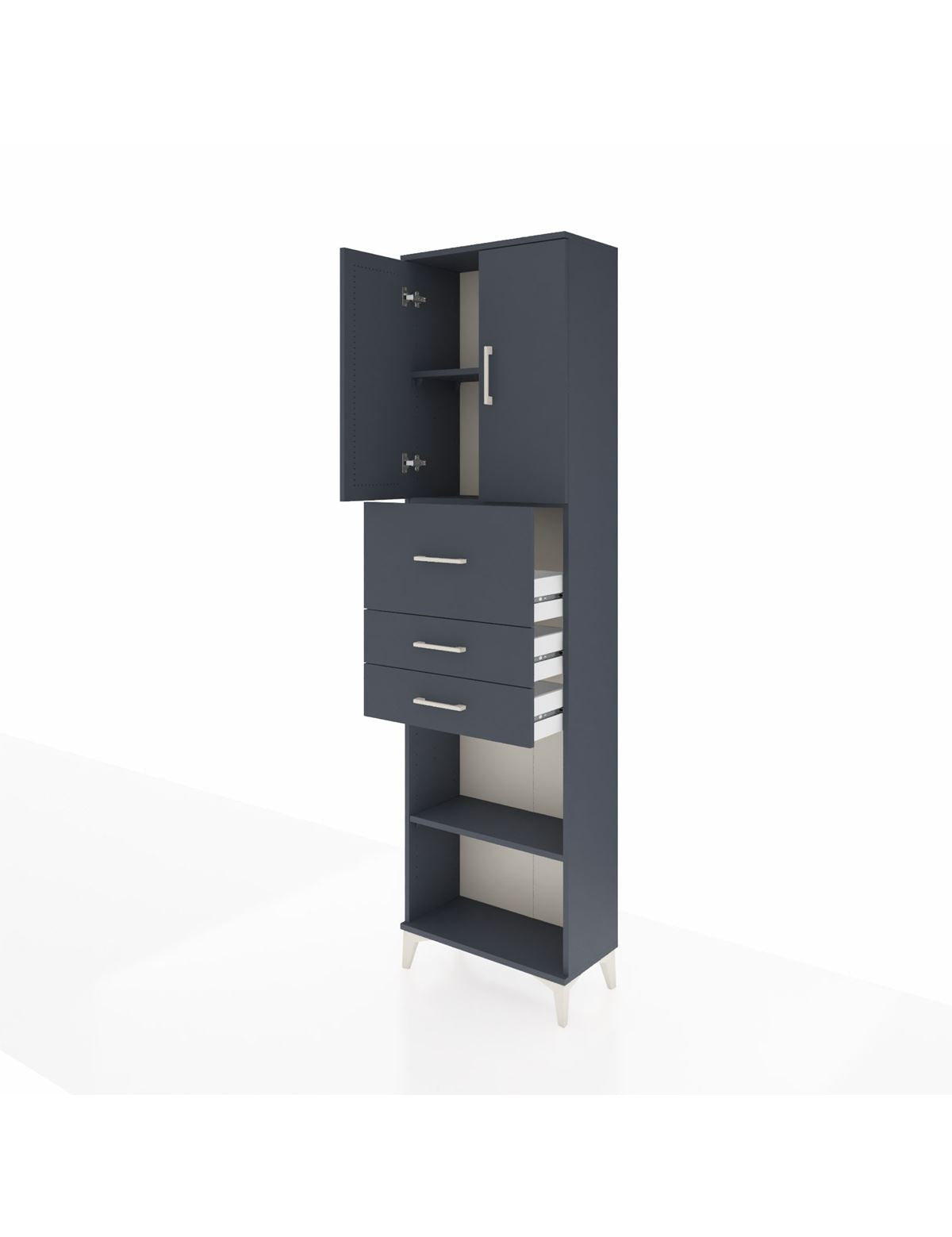 Arges Dolap 3 Raflı 3 Çekmeceli 2 Kapaklı 60x30x221 - S29M233V5A