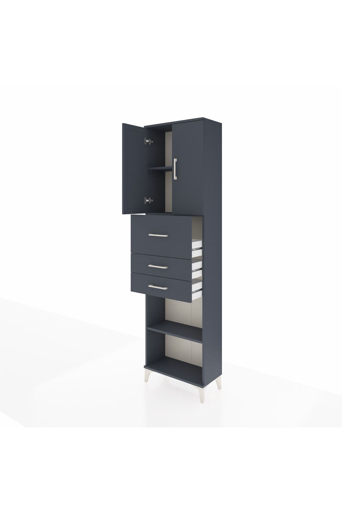 Arges Dolap 3 Raflı 3 Çekmeceli 2 Kapaklı 60x30x221 - S29M233V5A