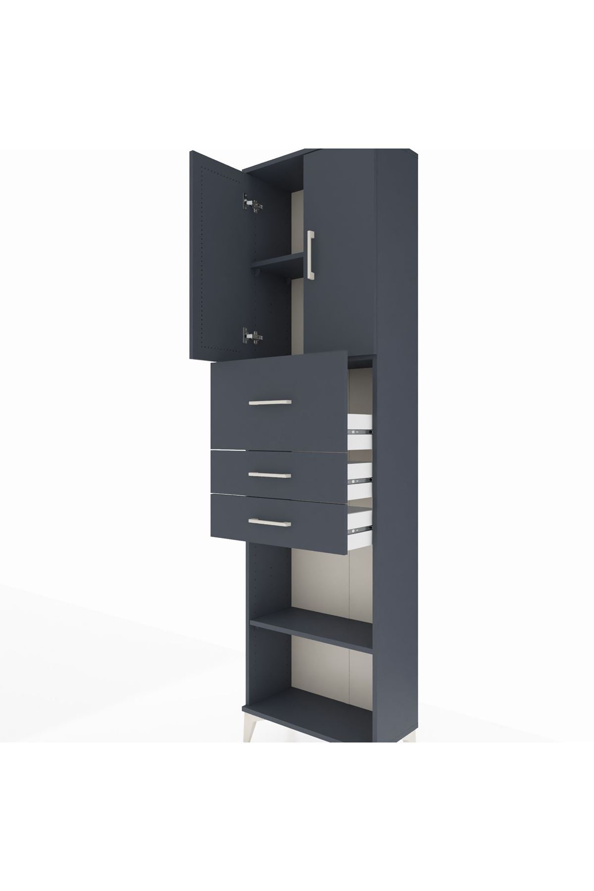 Arges Dolap 3 Raflı 3 Çekmeceli 2 Kapaklı 60x30x221 - S29M233V5A