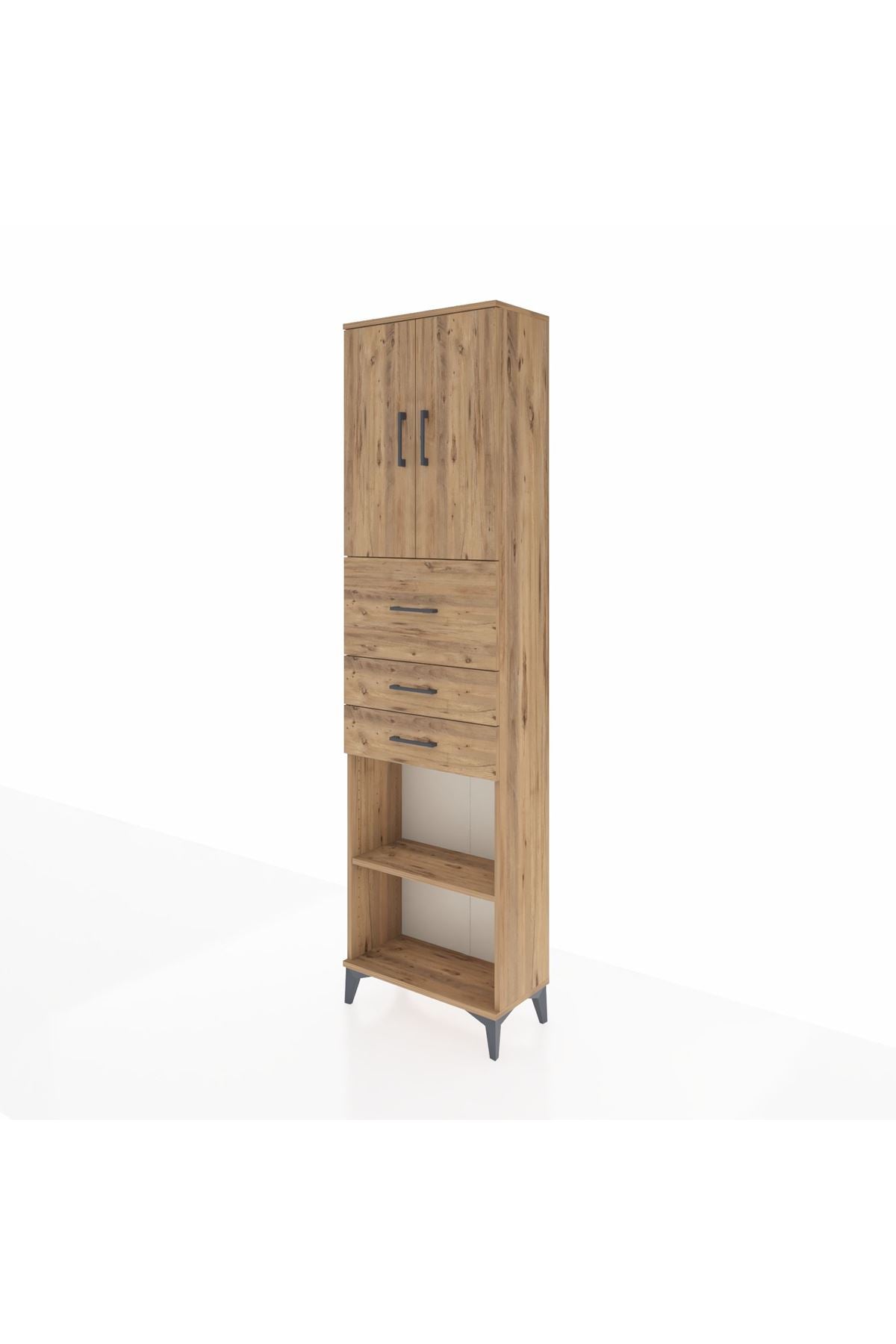 Arges Dolap 3 Raflı 3 Çekmeceli 2 Kapaklı 60x30x221 - S29M233V9A