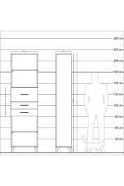 Arges Dolap 3 Raflı 3 Çekmeceli 60x30x221 - S29M235V8A