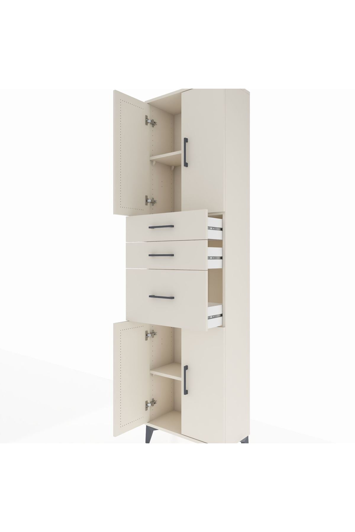 Arges Dolap 3 Raflı 3 Çekmeceli 4 Kapaklı 60x30x221 - S29M236V1A