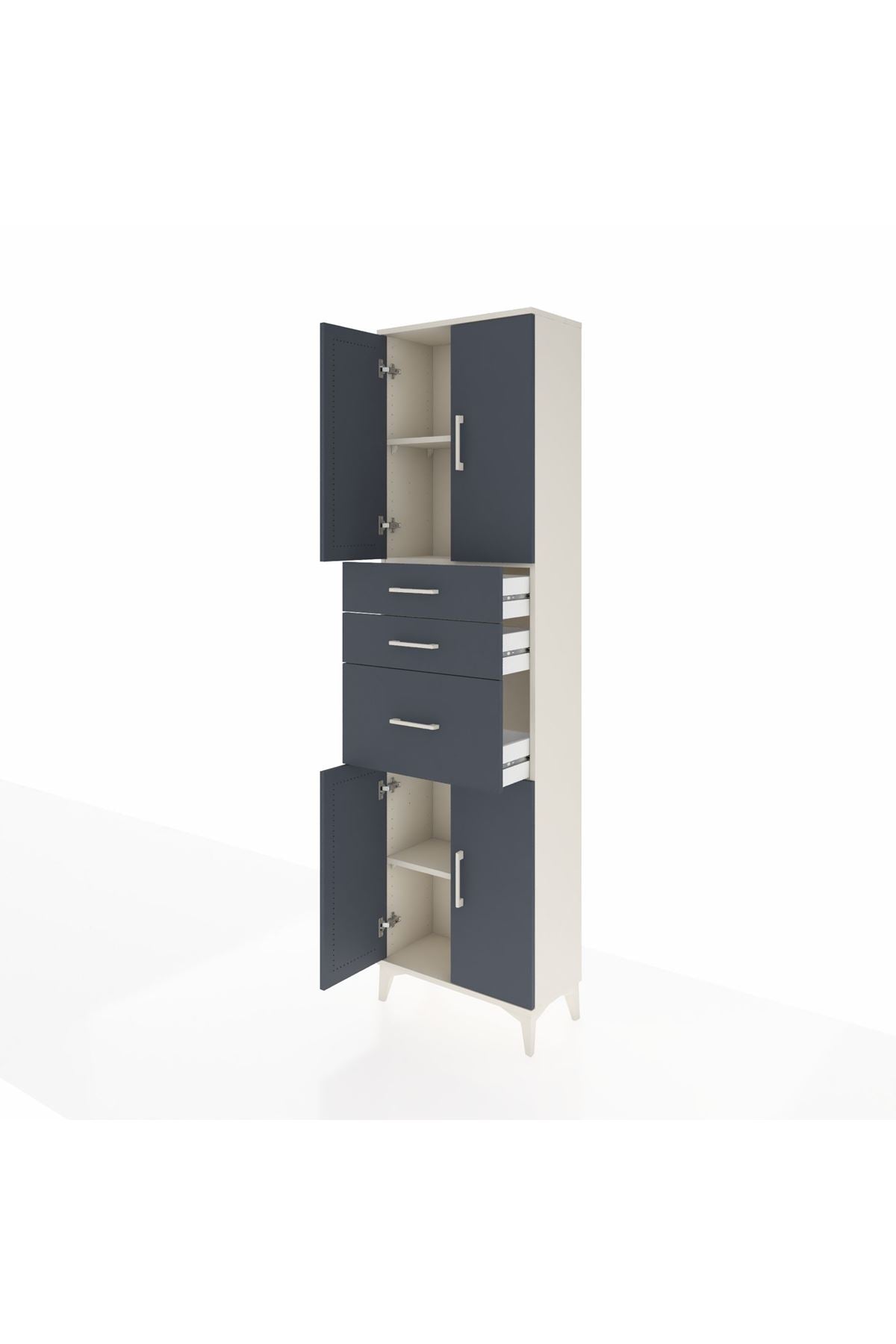 Arges Dolap 3 Raflı 3 Çekmeceli 4 Kapaklı 60x30x221 - S29M236V2A