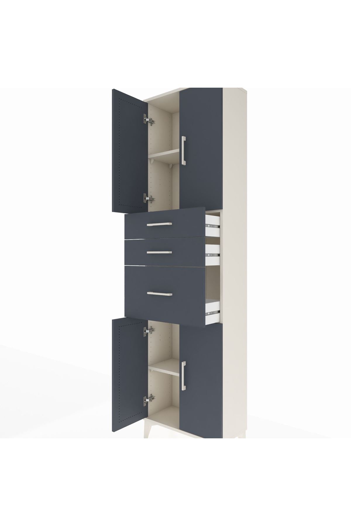 Arges Dolap 3 Raflı 3 Çekmeceli 4 Kapaklı 60x30x221 - S29M236V2A
