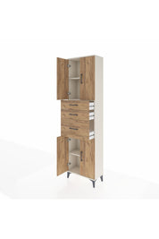 Arges Dolap 3 Raflı 3 Çekmeceli 4 Kapaklı 60x30x221 - S29M236V3A