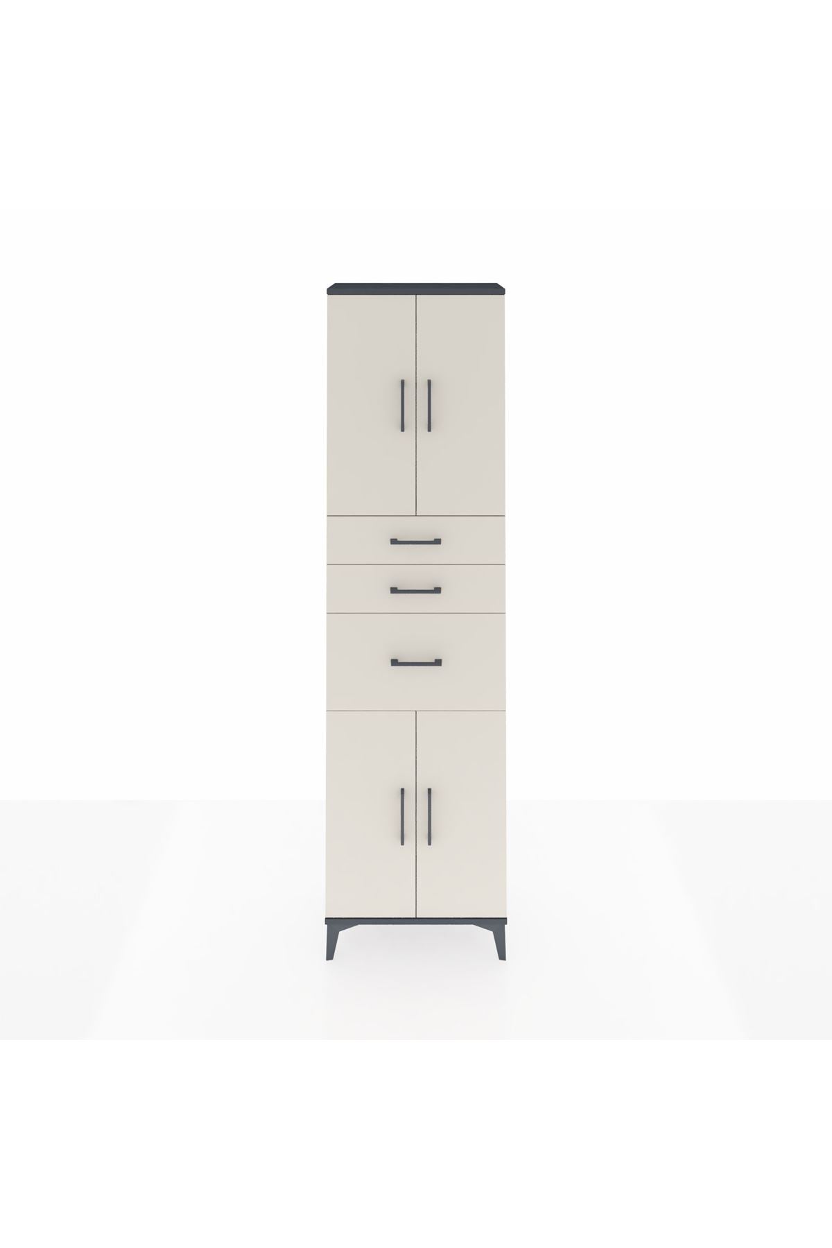 Arges Dolap 3 Raflı 3 Çekmeceli 4 Kapaklı 60x30x221 - S29M236V4A