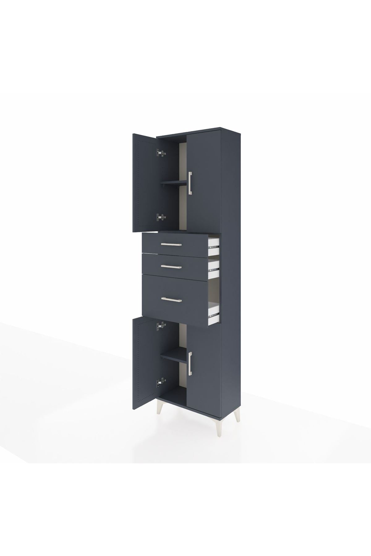 Arges Dolap 3 Raflı 3 Çekmeceli 4 Kapaklı 60x30x221 - S29M236V5A