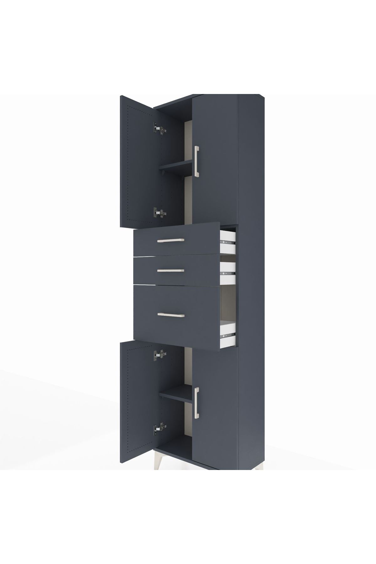 Arges Dolap 3 Raflı 3 Çekmeceli 4 Kapaklı 60x30x221 - S29M236V5A