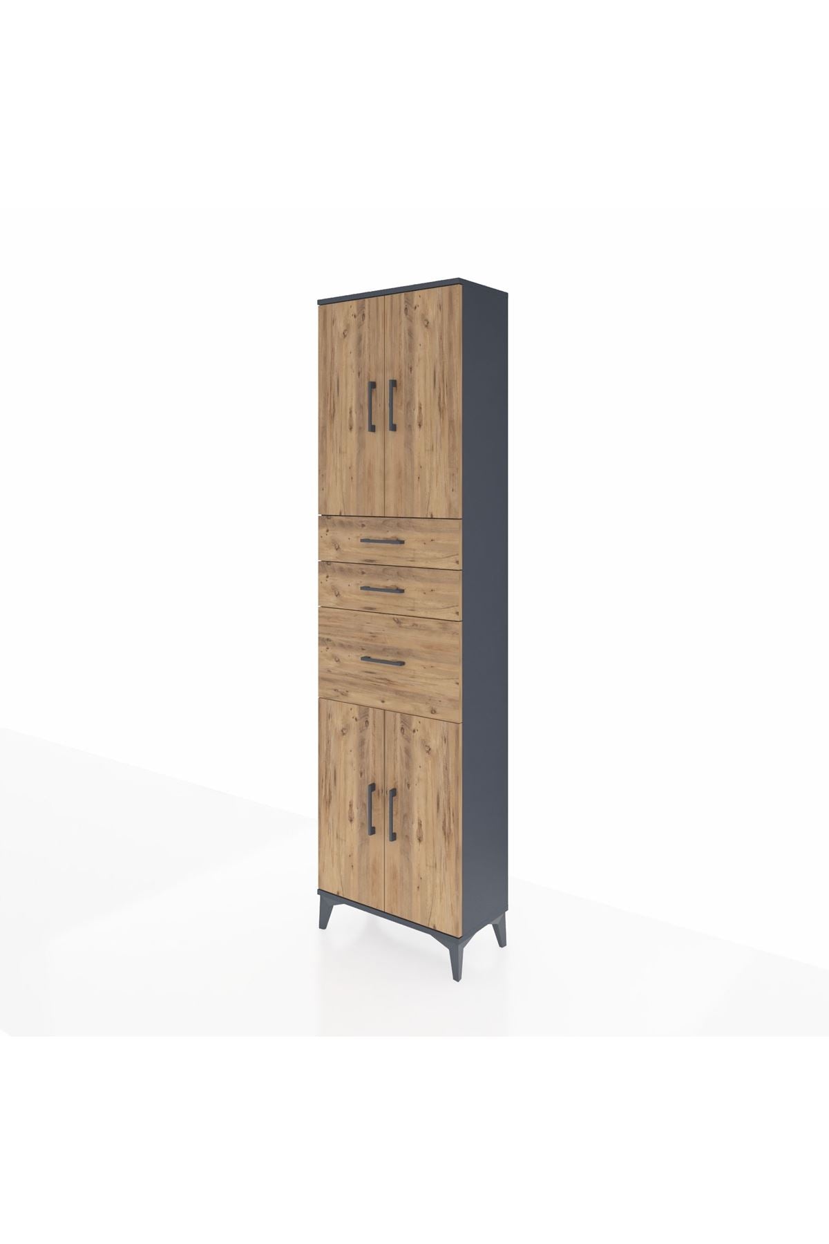 Arges Dolap 3 Raflı 3 Çekmeceli 4 Kapaklı 60x30x221 - S29M236V6A