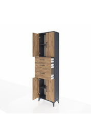 Arges Dolap 3 Raflı 3 Çekmeceli 4 Kapaklı 60x30x221 - S29M236V6A