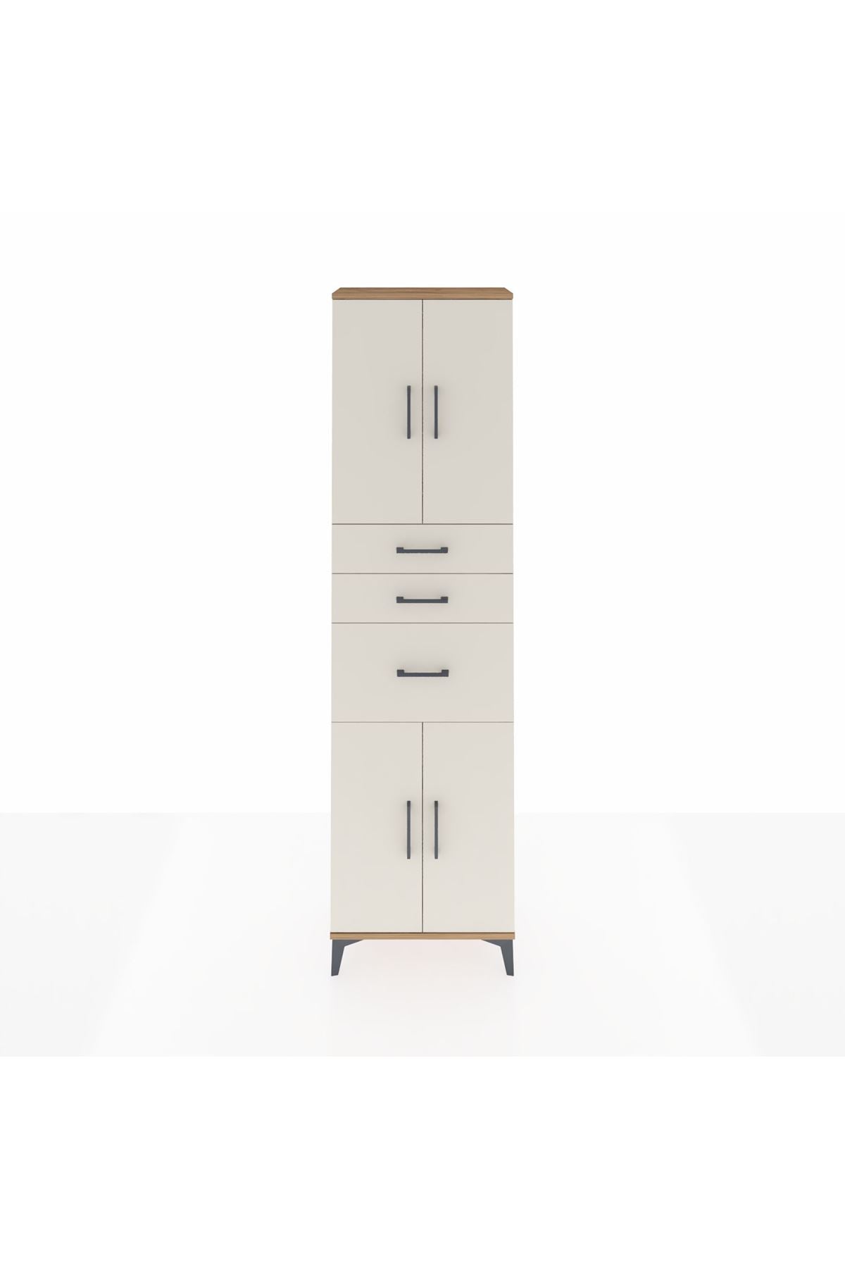 Arges Dolap 3 Raflı 3 Çekmeceli 4 Kapaklı 60x30x221 - S29M236V7A