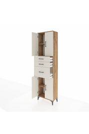 Arges Dolap 3 Raflı 3 Çekmeceli 4 Kapaklı 60x30x221 - S29M236V7A