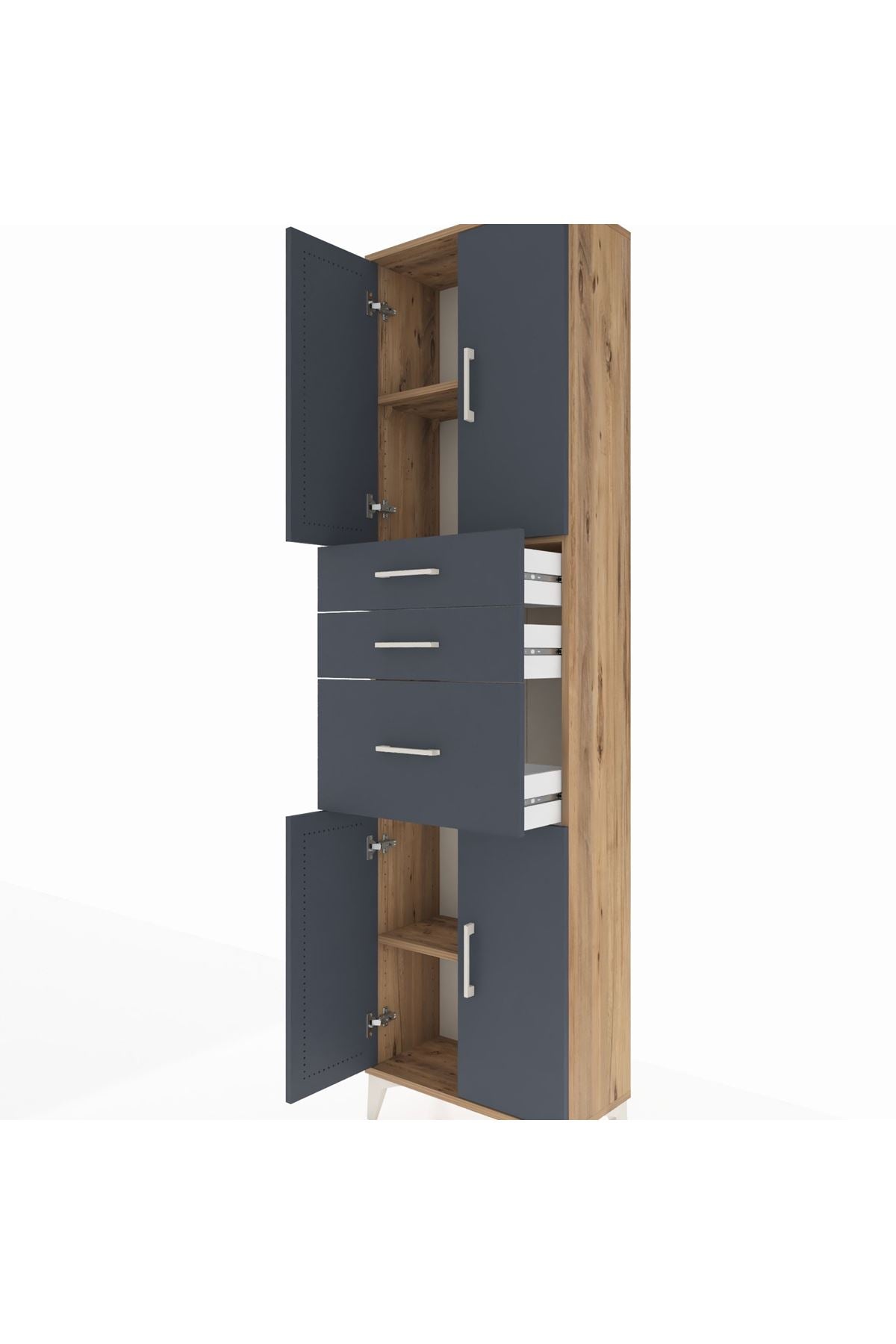 Arges Dolap 3 Raflı 3 Çekmeceli 4 Kapaklı 60x30x221 - S29M236V8A