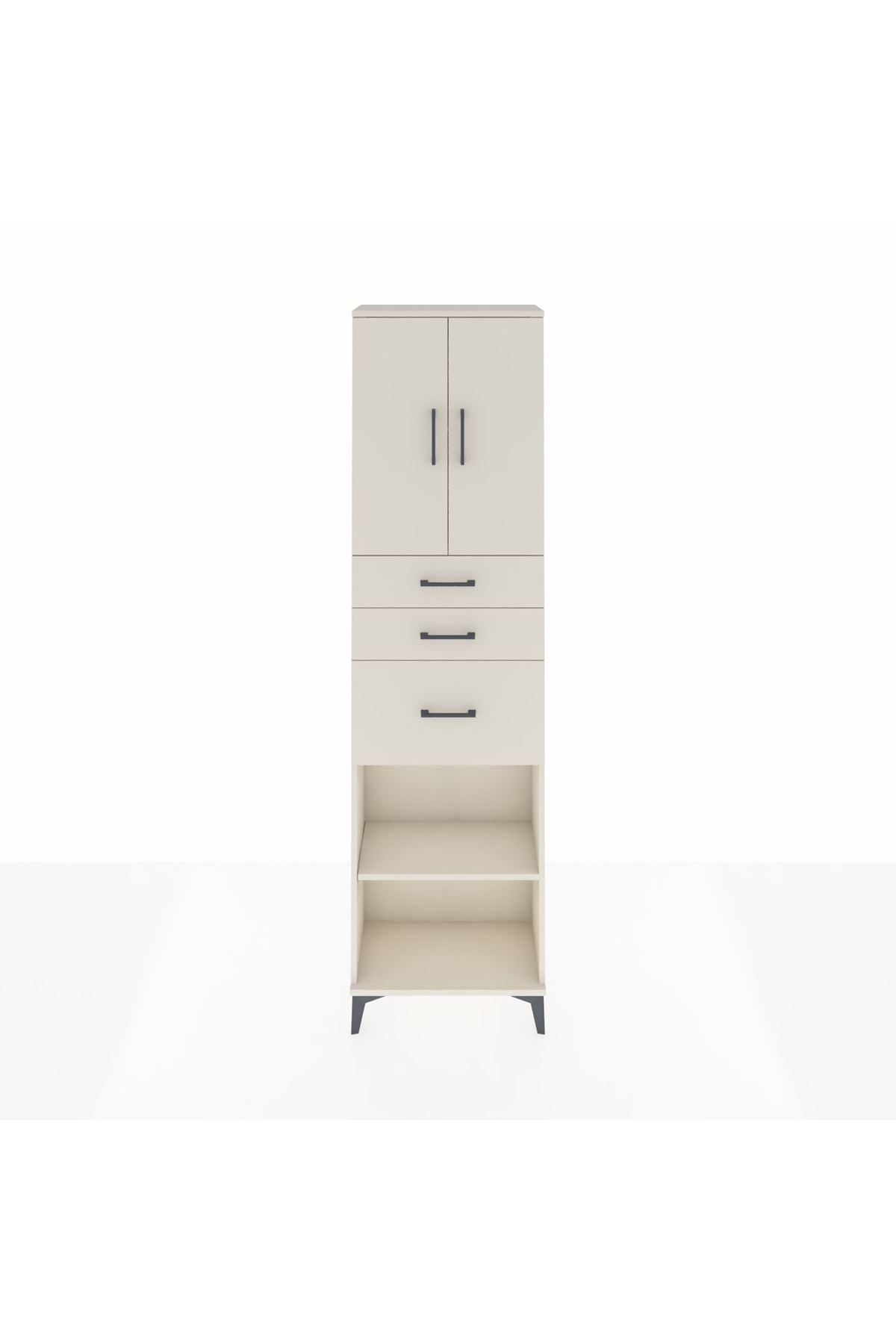Arges Dolap 3 Raflı 3 Çekmeceli 2 Kapaklı 60x30x221 - S29M237V1A