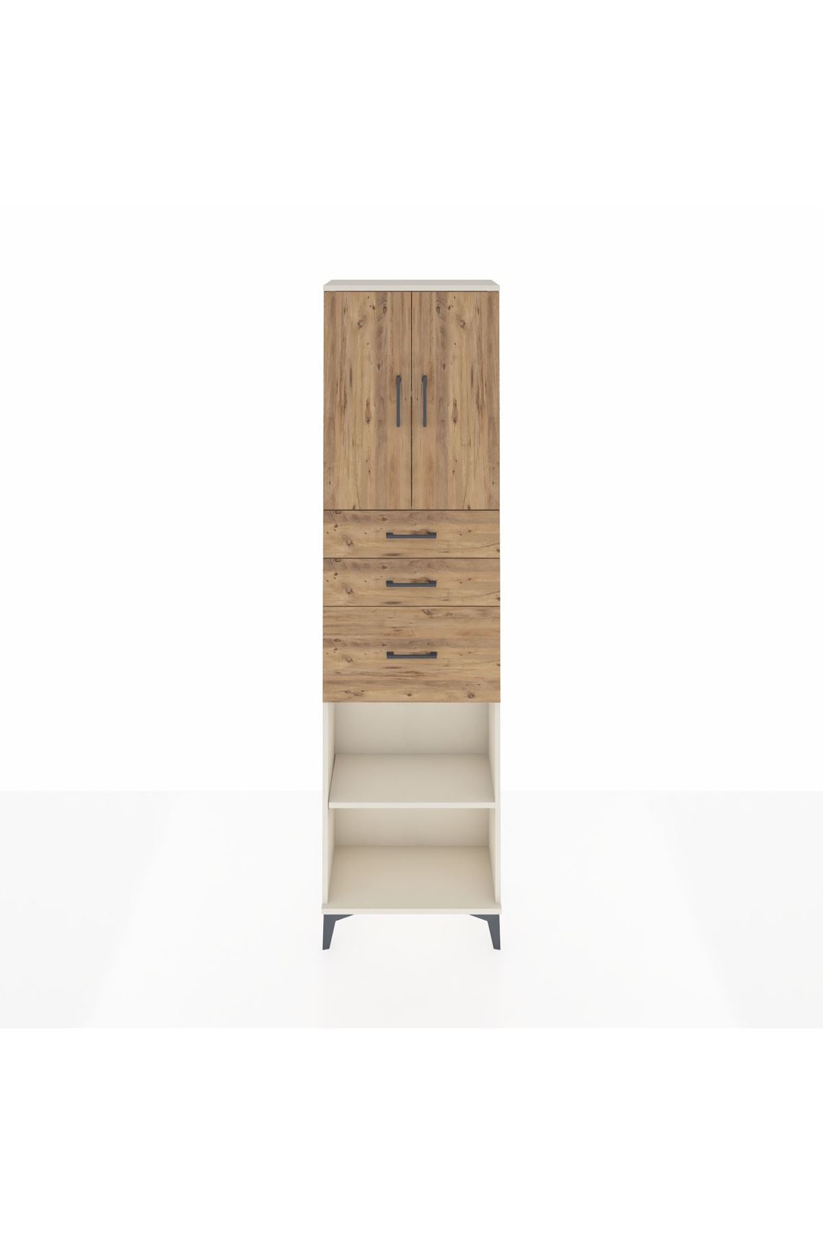 Arges Dolap 3 Raflı 3 Çekmeceli 2 Kapaklı 60x30x221 - S29M237V3A