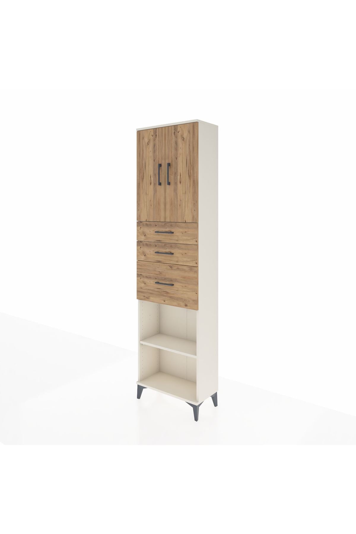 Arges Dolap 3 Raflı 3 Çekmeceli 2 Kapaklı 60x30x221 - S29M237V3A