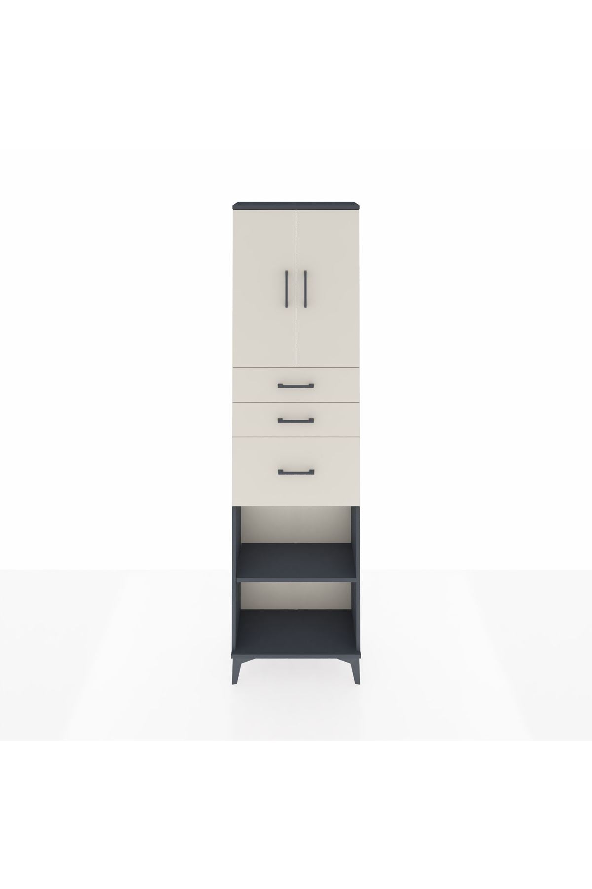 Arges Dolap 3 Raflı 3 Çekmeceli 2 Kapaklı 60x30x221 - S29M237V4A