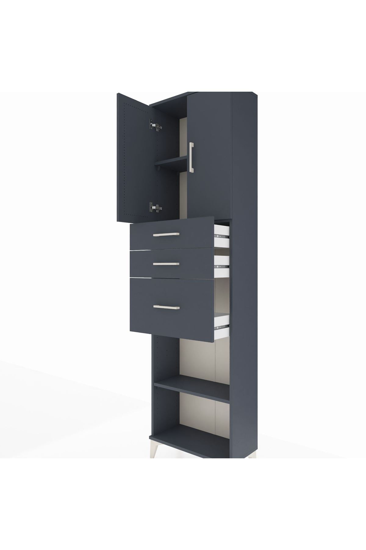 Arges Dolap 3 Raflı 3 Çekmeceli 2 Kapaklı 60x30x221 - S29M237V5A
