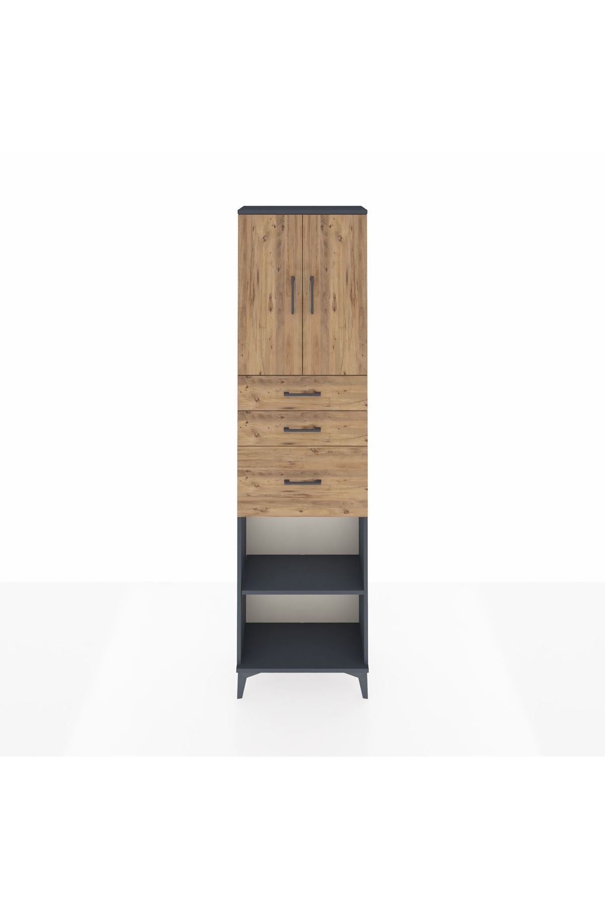 Arges Dolap 3 Raflı 3 Çekmeceli 2 Kapaklı 60x30x221 - S29M237V6A