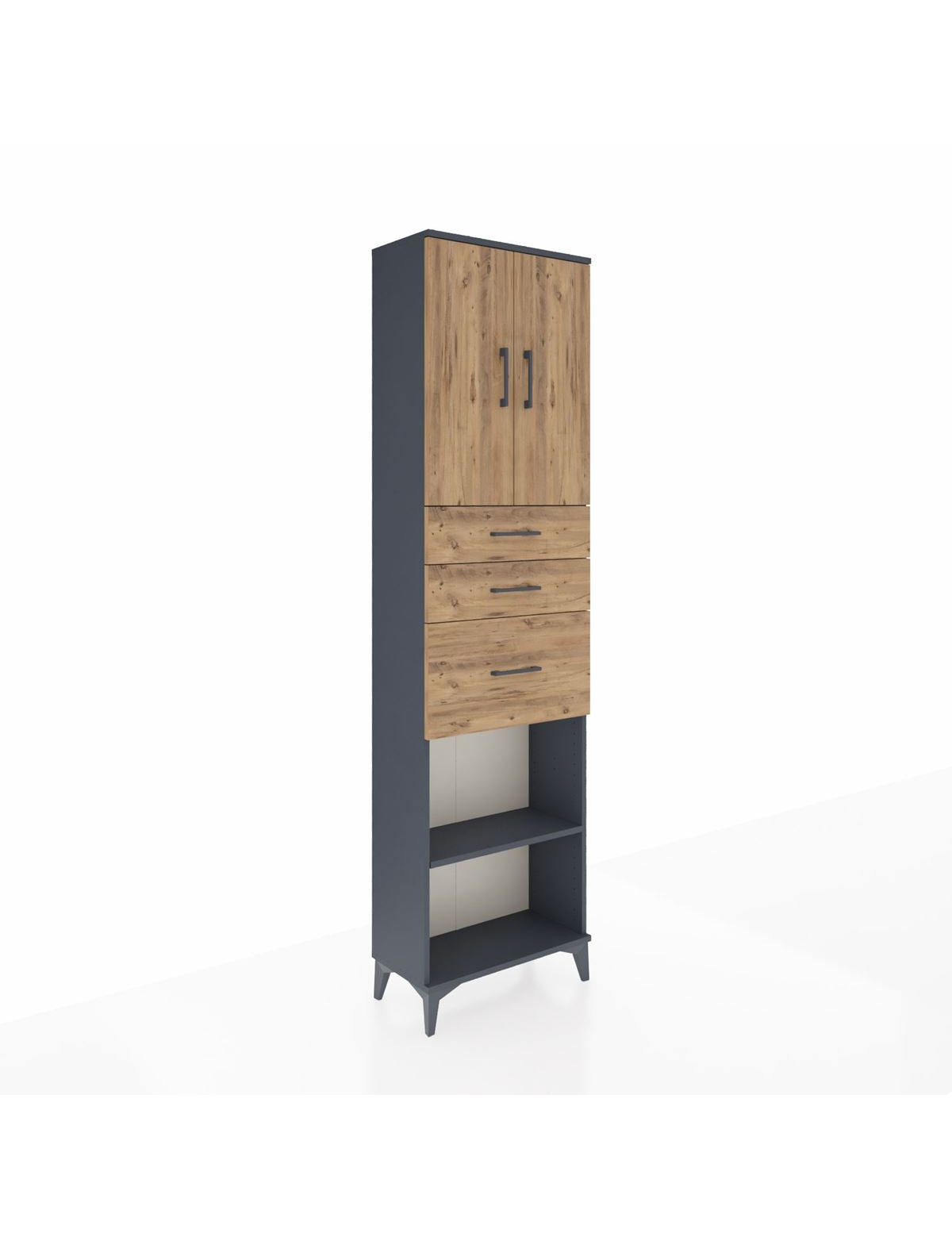 Arges Dolap 3 Raflı 3 Çekmeceli 2 Kapaklı 60x30x221 - S29M237V6A