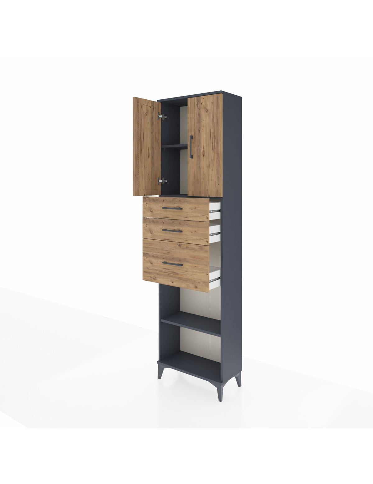 Arges Dolap 3 Raflı 3 Çekmeceli 2 Kapaklı 60x30x221 - S29M237V6A