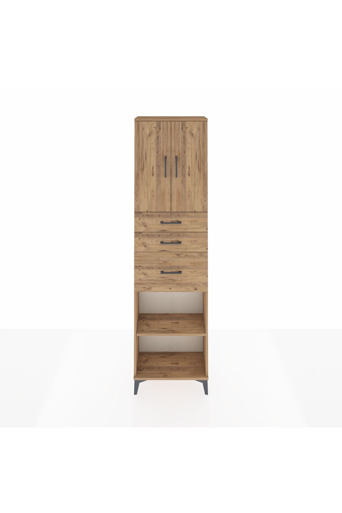 Arges Dolap 3 Raflı 3 Çekmeceli 2 Kapaklı 60x30x221 - S29M237V9A