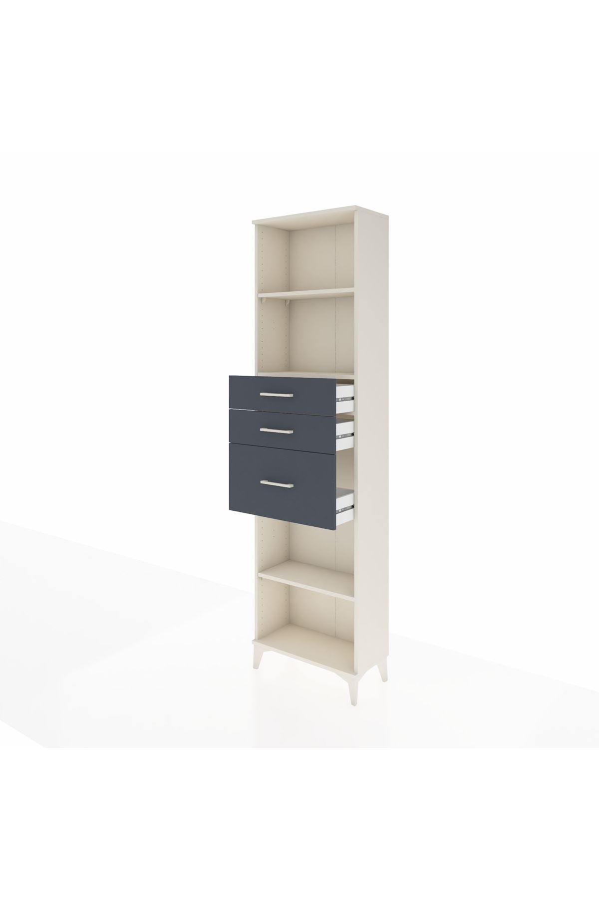 Arges Dolap 3 Raflı 3 Çekmeceli 60x30x221 - S29M239V2A